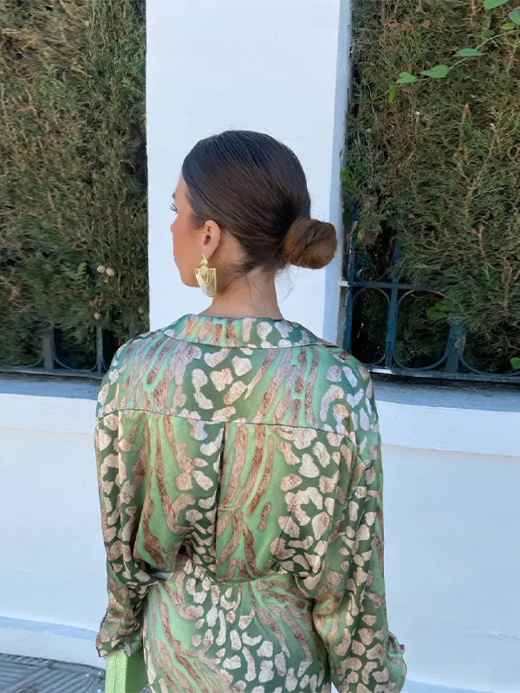 Afra | Zomerset Dames – Luxe Tweedelige Set met Kleurrijk Patroon en Luchtige Pasvorm