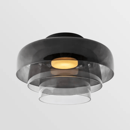 Glazen Plafondlamp – Transparant, Scandinavisch Design met Driekleuren LED voor Woonkamer of Eetkamer