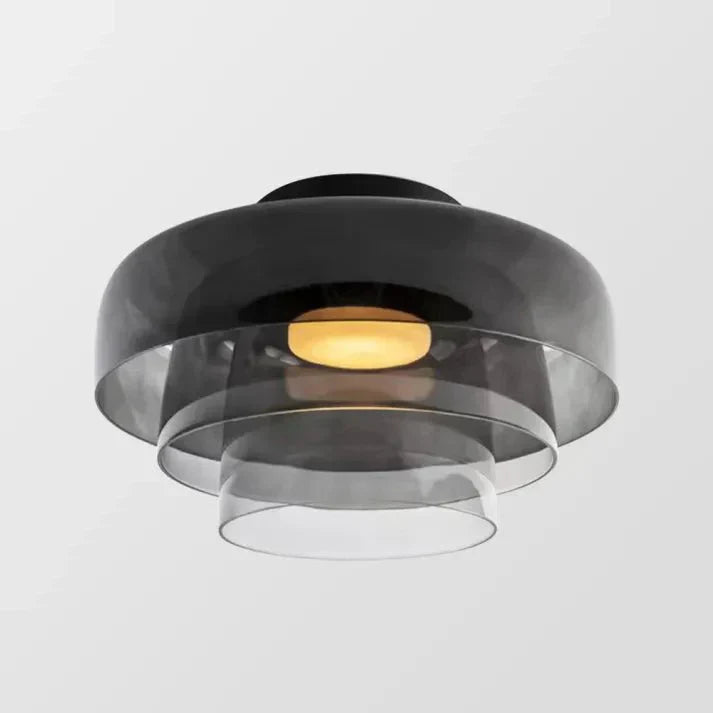 Glazen Plafondlamp – Transparant, Scandinavisch Design met Driekleuren LED voor Woonkamer of Eetkamer