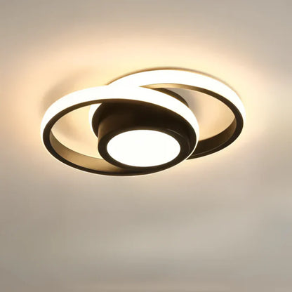 Moderne Plafondlamp – Aluminium en Acryl, Dubbel Ring Design voor Woonkamer of Slaapkamer Verlichting