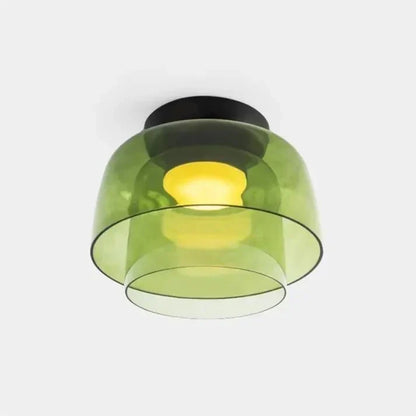 Glazen Plafondlamp – Transparant, Scandinavisch Design met Driekleuren LED voor Woonkamer of Eetkamer