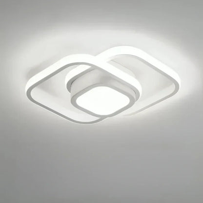 Moderne Plafondlamp – Aluminium en Acryl, Dubbel Ring Design voor Woonkamer of Slaapkamer Verlichting