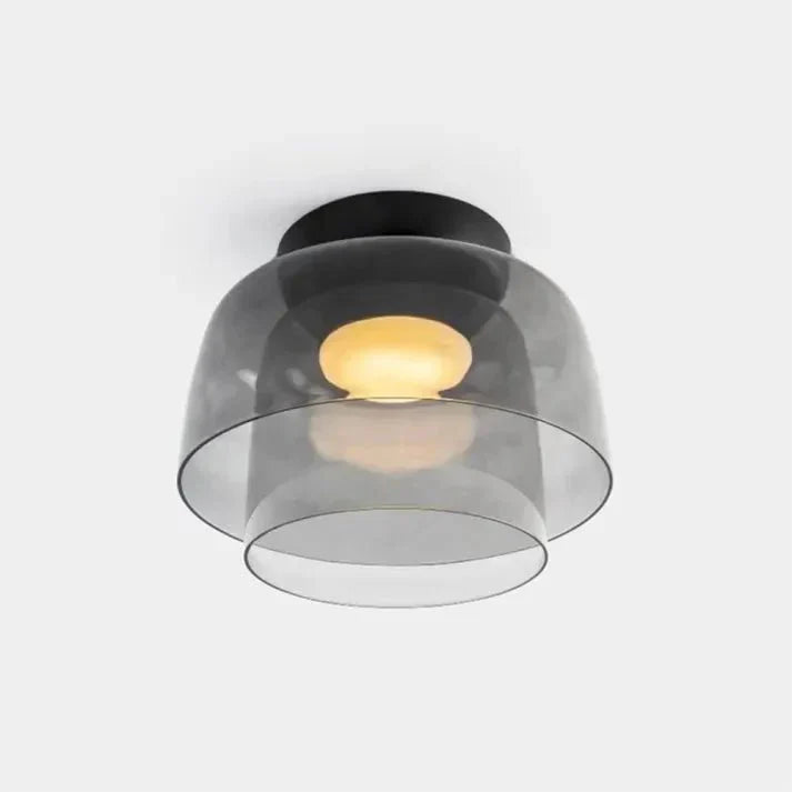 Glazen Plafondlamp – Transparant, Scandinavisch Design met Driekleuren LED voor Woonkamer of Eetkamer