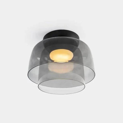 Glazen Plafondlamp – Transparant, Scandinavisch Design met Driekleuren LED voor Woonkamer of Eetkamer