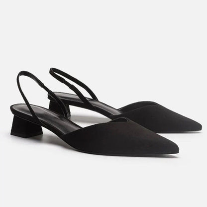 Oussama | Dames slingback pumps met lage hak en spitse neus