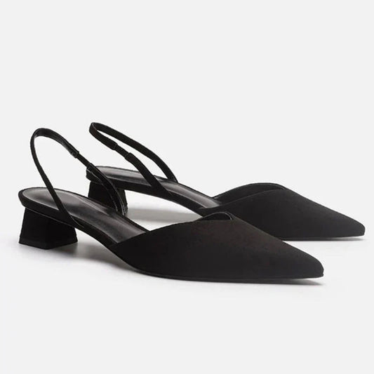 Oussama | Dames slingback pumps met lage hak en spitse neus