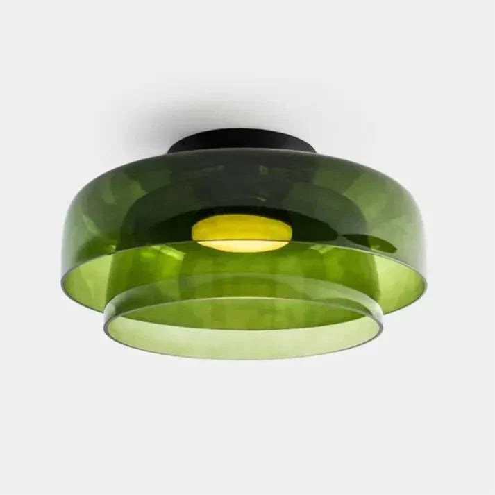 Glazen Plafondlamp – Transparant, Scandinavisch Design met Driekleuren LED voor Woonkamer of Eetkamer