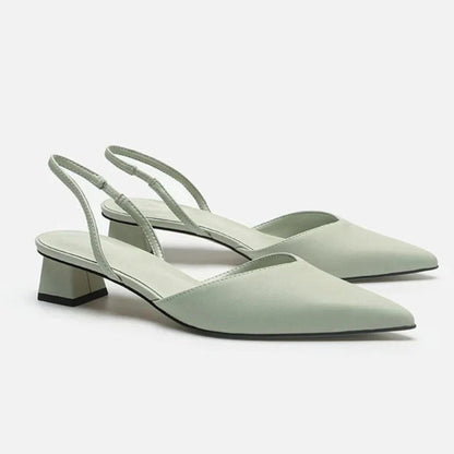 Oussama | Dames slingback pumps met lage hak en spitse neus