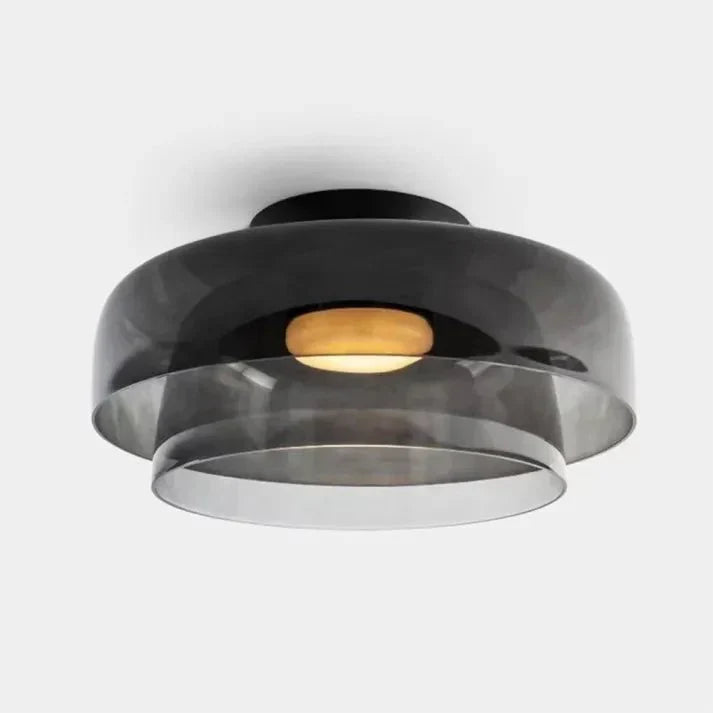 Glazen Plafondlamp – Transparant, Scandinavisch Design met Driekleuren LED voor Woonkamer of Eetkamer