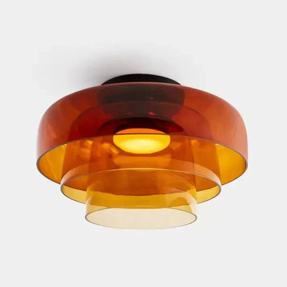 Glazen Plafondlamp – Transparant, Scandinavisch Design met Driekleuren LED voor Woonkamer of Eetkamer