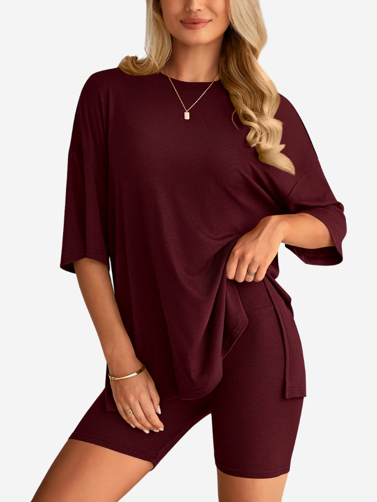 Danielle Duo Set | Oversized T-shirt &amp; Short voor Dames met Comfortabele Pasvorm