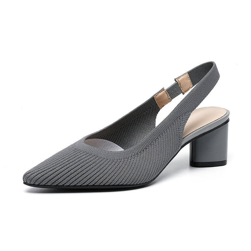 Slingback Hakken | Dames Pumps met Puntige Neus en Lage Blokhak