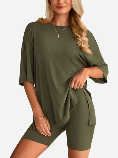 Danielle Duo Set | Oversized T-shirt &amp; Short voor Dames met Comfortabele Pasvorm