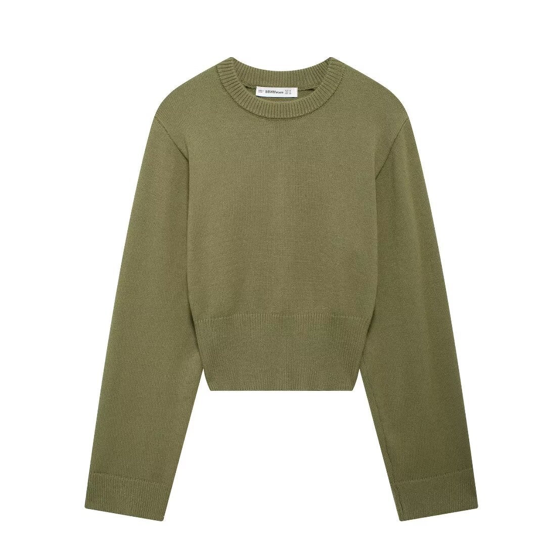 Nora Sweater | Dames trui in groen met losvallende pasvorm