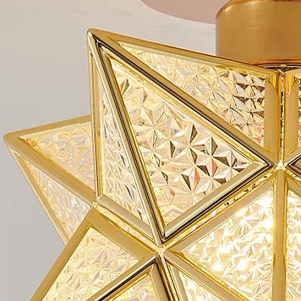 Stervorm Plafondlamp – Goud, Modern Design voor Hal, Eetkamer of Slaapkamer