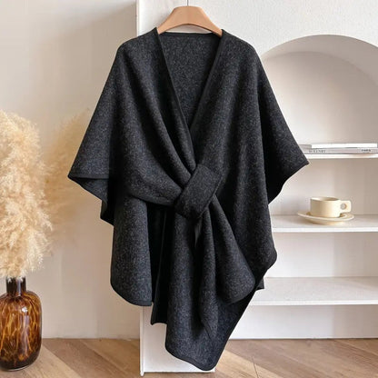 Winddichte Poncho – Microfibre Blend, Chic en Vrouwelijk voor Herfst en Winter Outfits