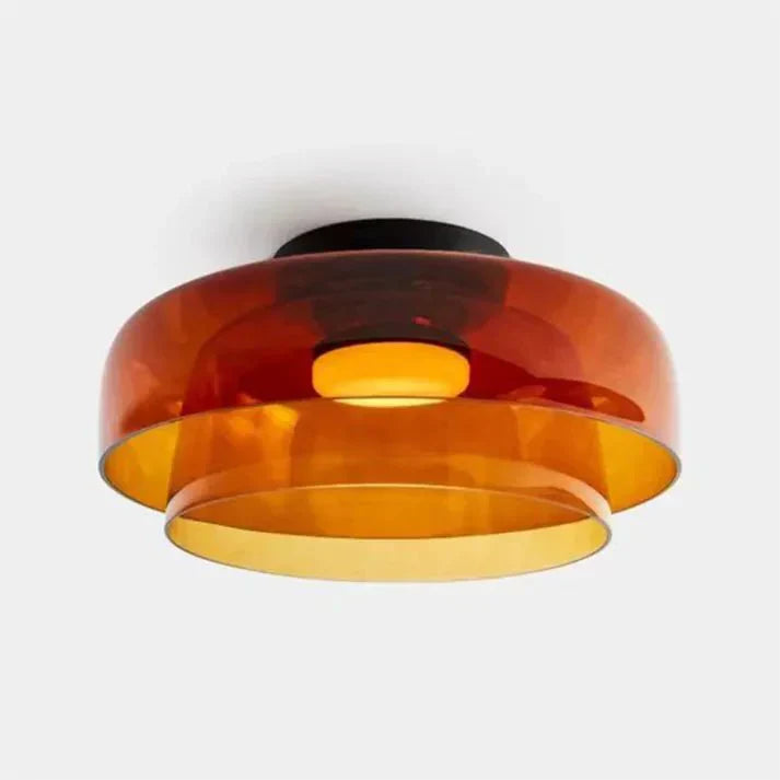 Glazen Plafondlamp – Transparant, Scandinavisch Design met Driekleuren LED voor Woonkamer of Eetkamer