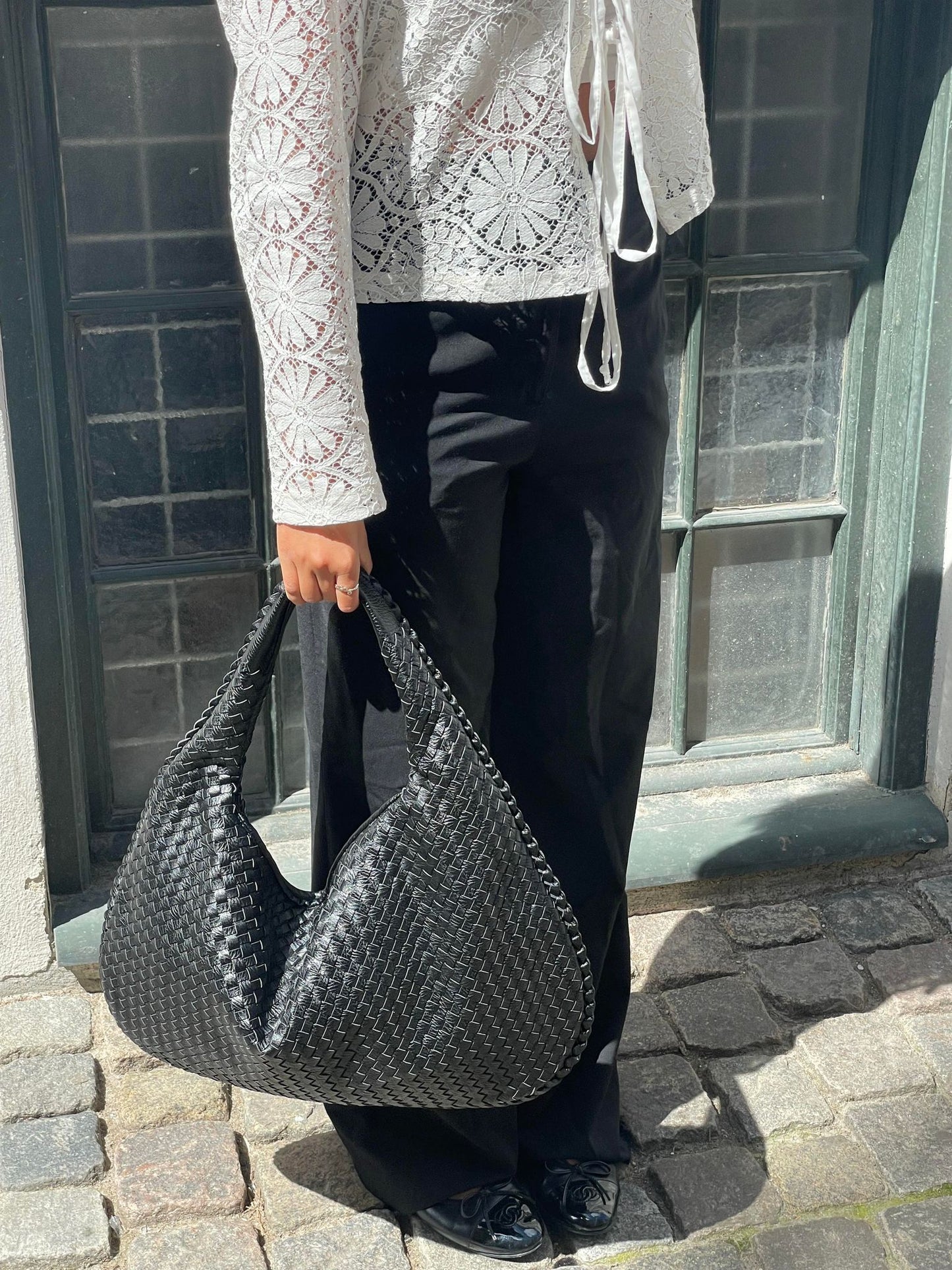 NOLA Everyday Bag | Trendy gevlochten Dames Tas van Vegan Leer met Ruime Indeling