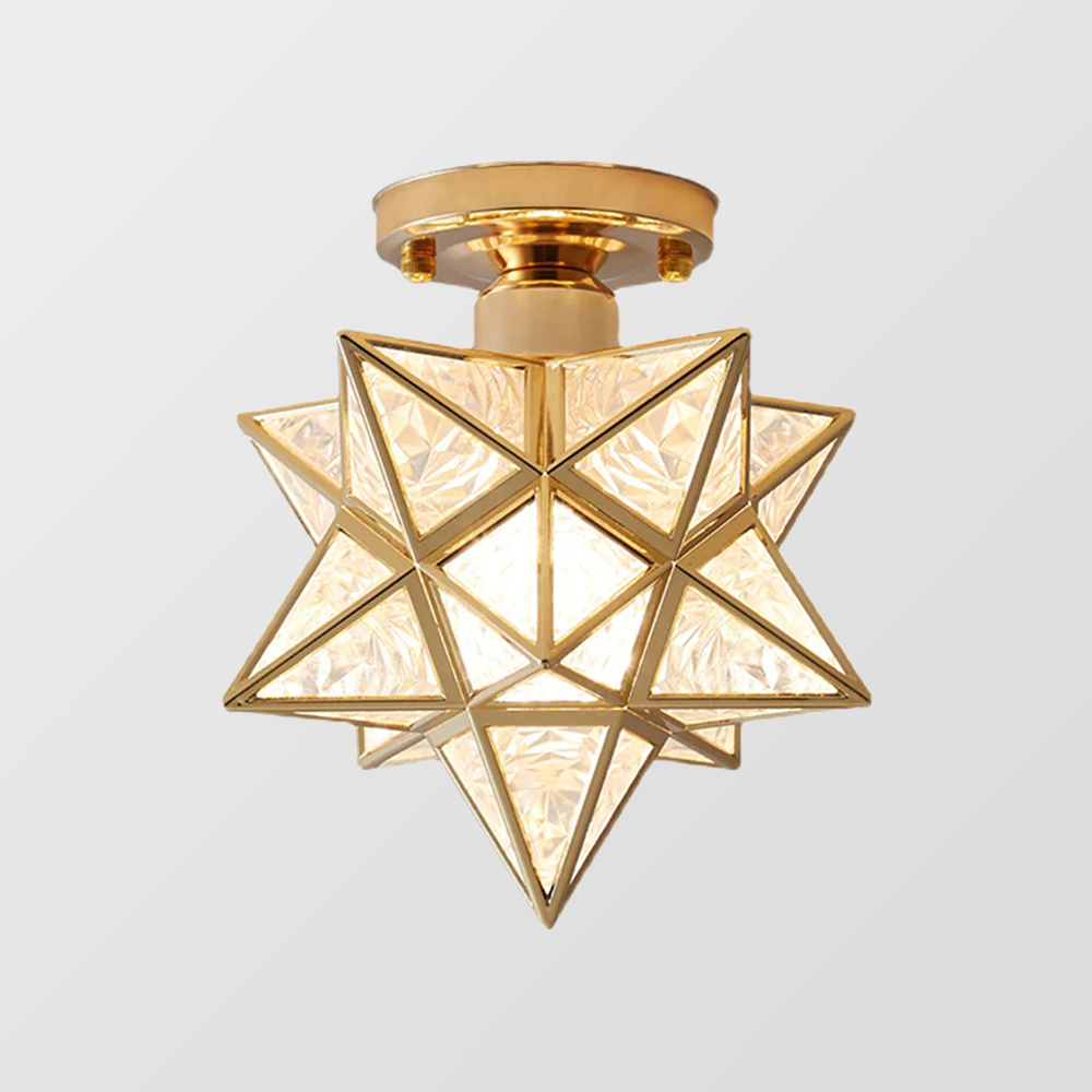 Stervorm Plafondlamp – Goud, Modern Design voor Hal, Eetkamer of Slaapkamer