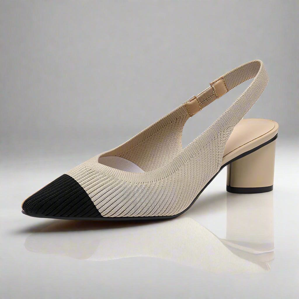 Slingback Hakken | Dames Pumps met Puntige Neus en Lage Blokhak