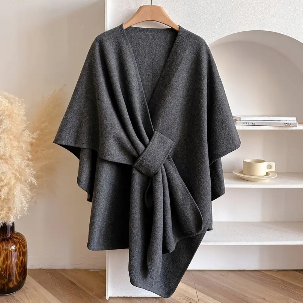Winddichte Poncho – Microfibre Blend, Chic en Vrouwelijk voor Herfst en Winter Outfits