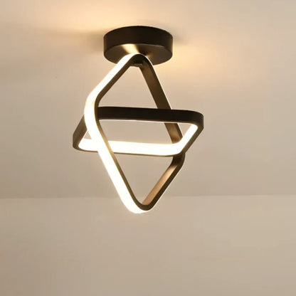 Moderne Plafondlamp – Aluminium en Acryl, Dubbel Ring Design voor Woonkamer of Slaapkamer Verlichting