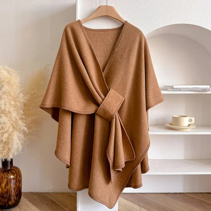 Winddichte Poncho – Microfibre Blend, Chic en Vrouwelijk voor Herfst en Winter Outfits