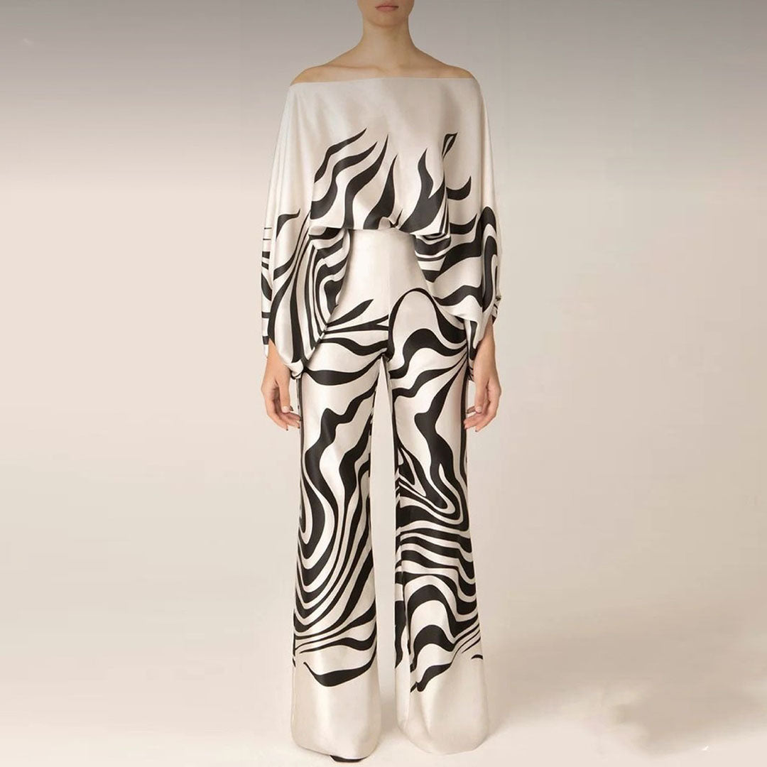 Paola | Satijnen Tweedelige Set Dames – met Glanzende Afwerking en Flatterende Pasvorm