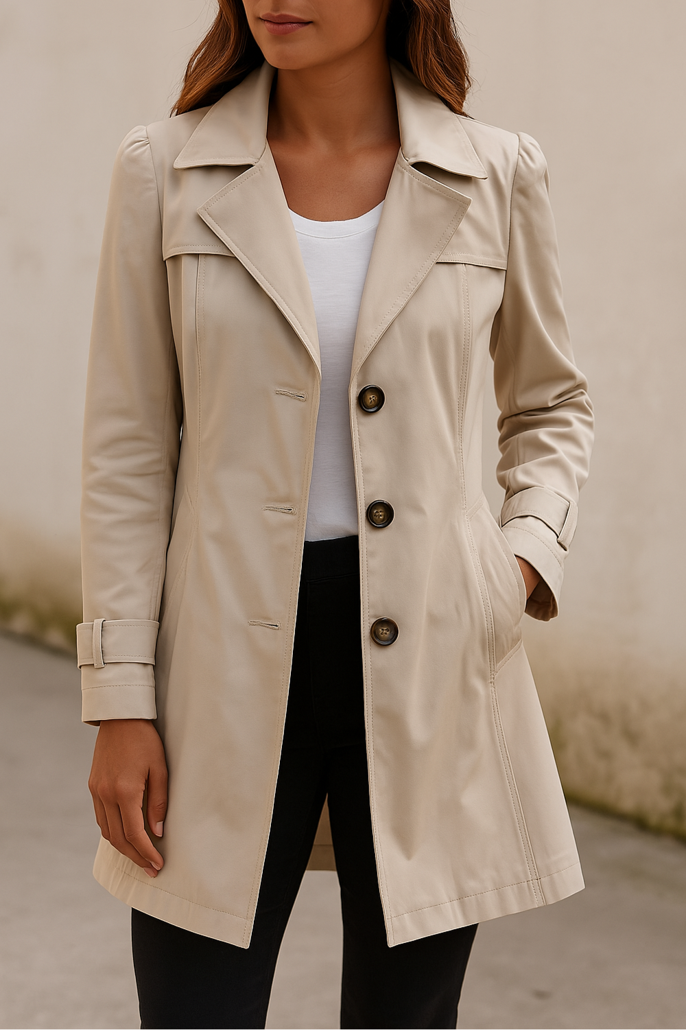 Eliza | Dames Trenchcoat – Lichtgewicht Trenchcoat met Elegante Snit en Vrouwelijke Belijning