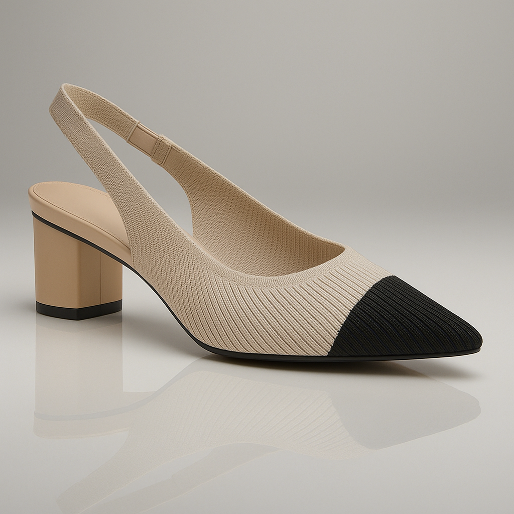 Slingback Hakken | Dames Pumps met Puntige Neus en Lage Blokhak