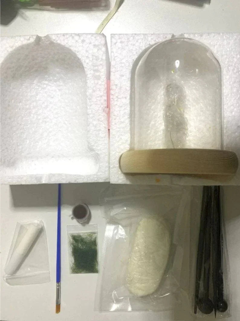 DIY Paddenstoel Lamp – Glas en Hout, Creatieve Verlichting voor Woonkamer of Slaapkamer