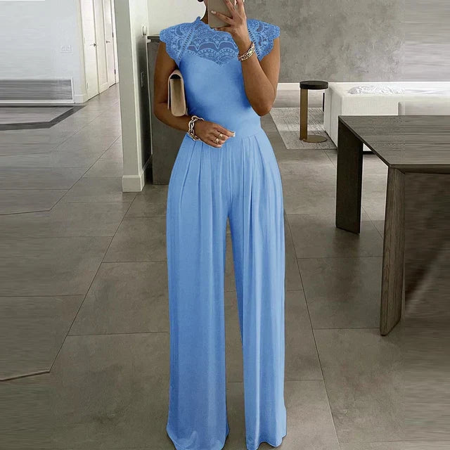 Yaira | Dames Jumpsuit – Elegante Jumpsuit met Luxe Kant en Hoge Taille voor Avondfeesten