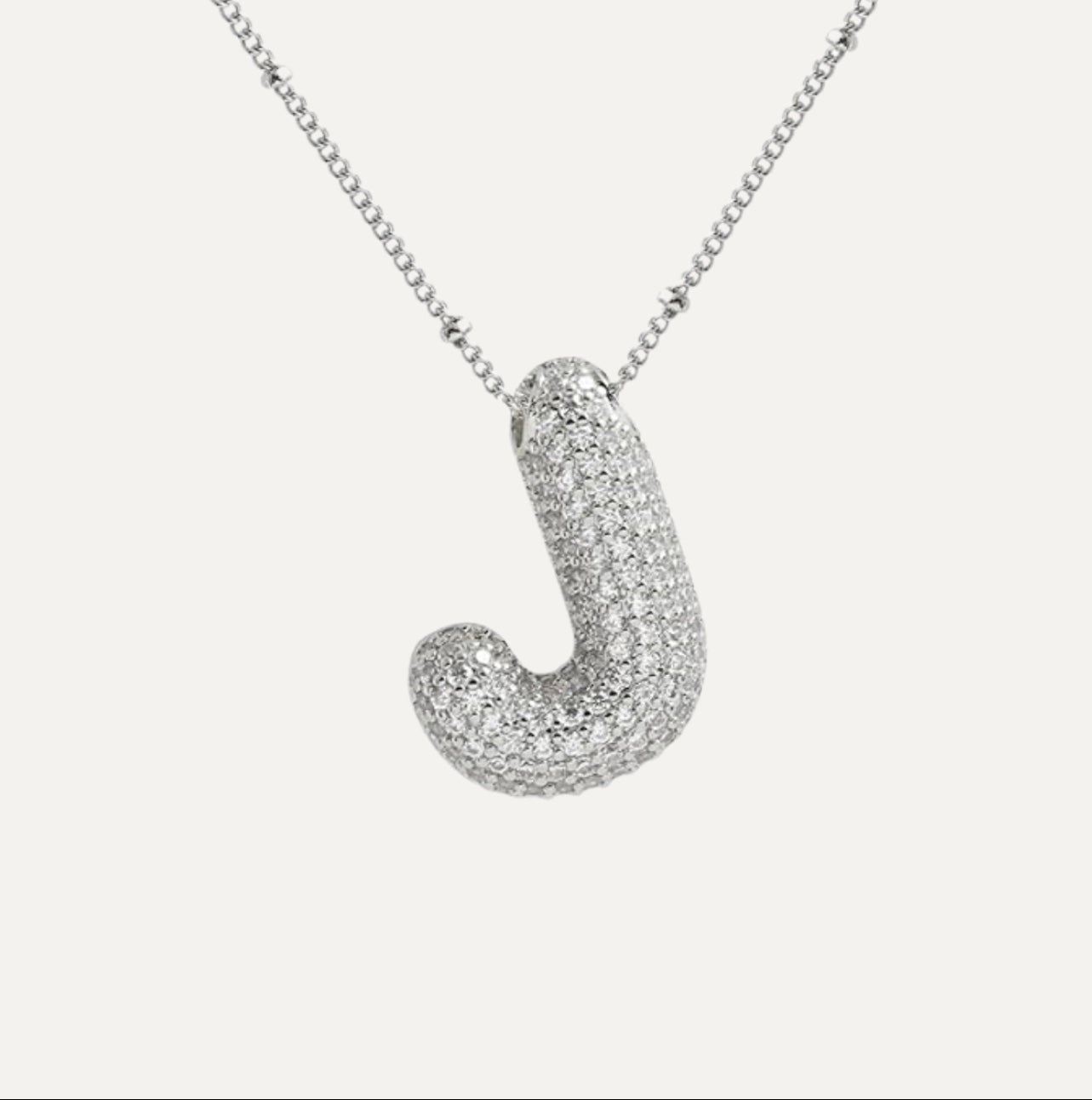 Diamond bubble letter nacklace