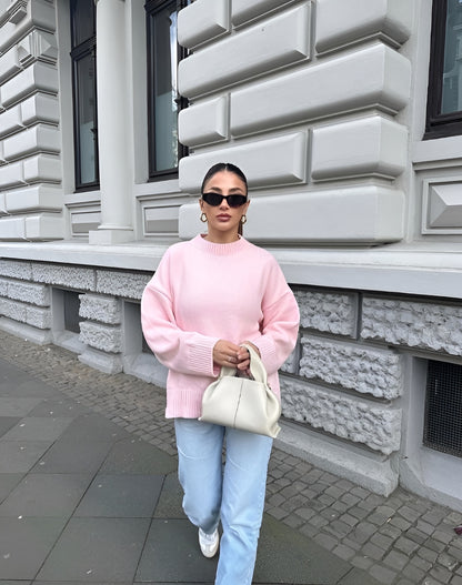 Oversized Sweater | Roze Dames trui met cozy fit en zachte stof