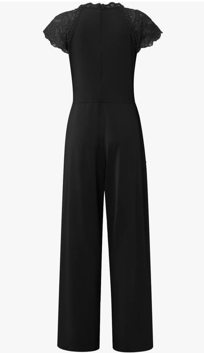 Yaira | Dames Jumpsuit – Elegante Jumpsuit met Luxe Kant en Hoge Taille voor Avondfeesten