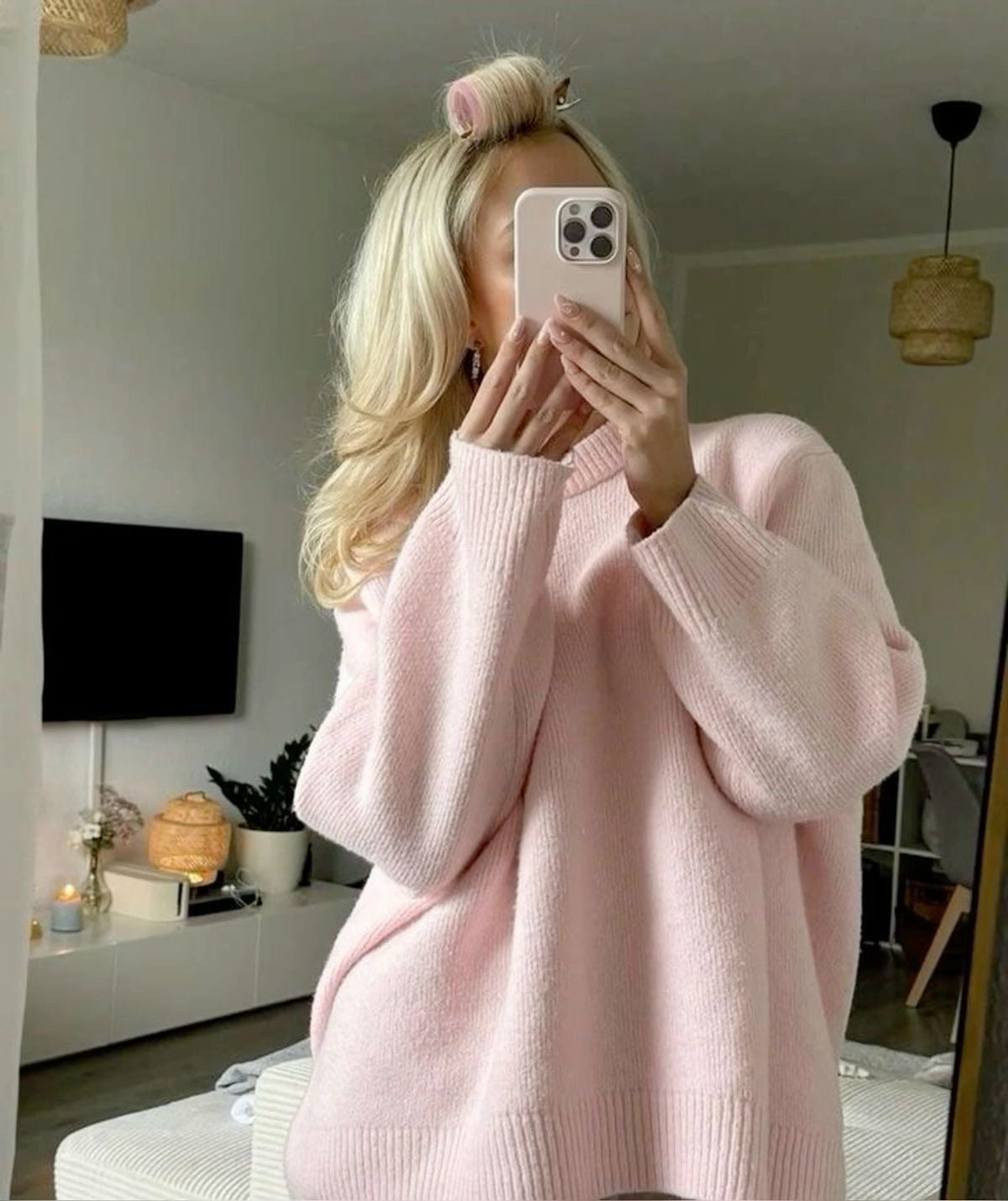 Oversized Sweater | Roze Dames trui met cozy fit en zachte stof