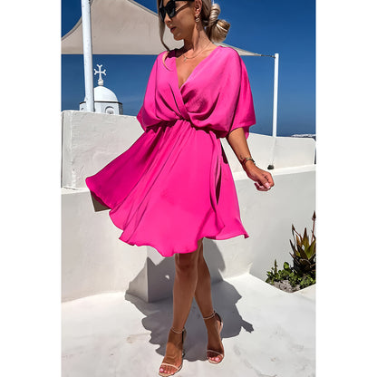 Anita | Dames Jurk – Relaxte pasvorm met Asymmetrische Zoom en Batwing Mouwen van Ademend Materiaal