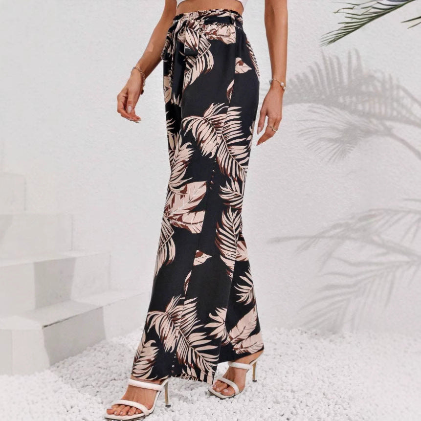 Celina | Dames Broek met Wijde Pijpen – Bohemian Print, Hoge Taille & Ademend Comfort voor Zomer en Vakantie