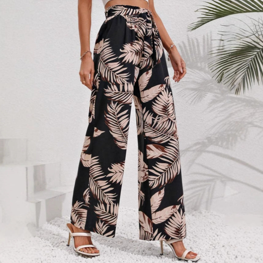 Celina | Dames Broek met Wijde Pijpen – Bohemian Print, Hoge Taille & Ademend Comfort voor Zomer en Vakantie