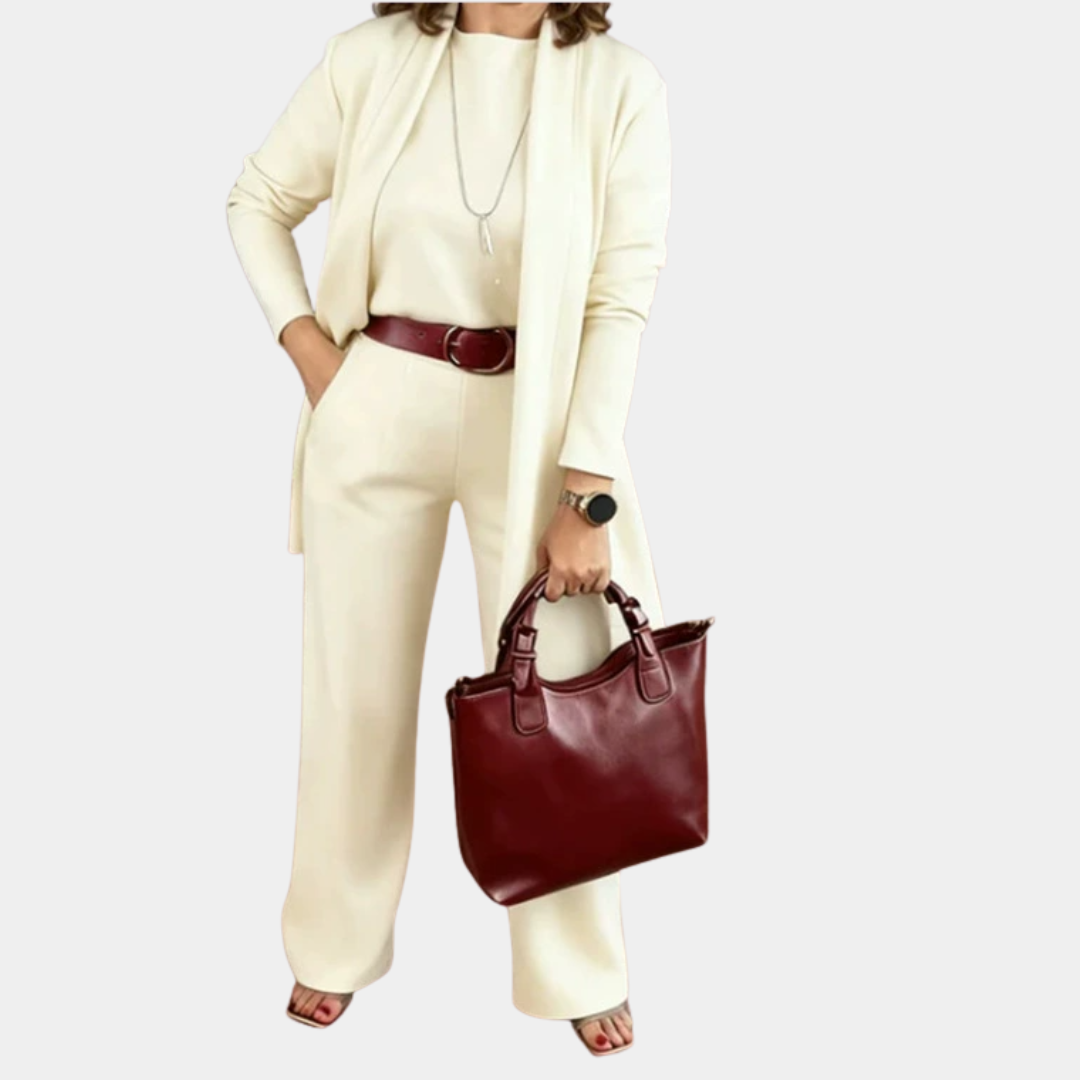 Dames Drie-delige Set – Elegante Pasvorm, Geschikt voor Casual en Avondkleding