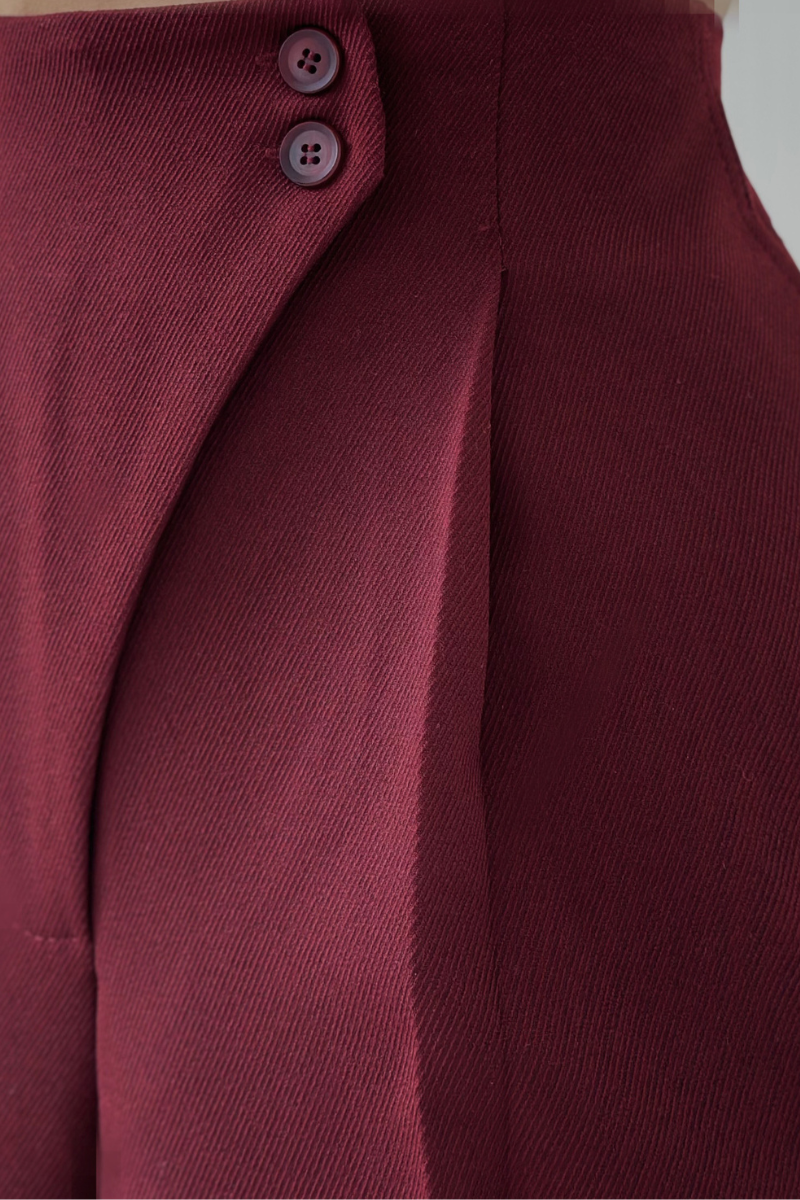 Lena Pantalon | Dames High-Waisted Wide-Leg Broek met Elegante Knopen