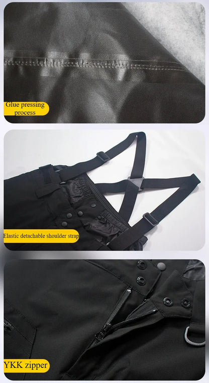 Dames Waterdichte en Winddichte Snowpants – Thermisch, Zwart, Ideaal voor Skiën en Snowboarden in de Winter