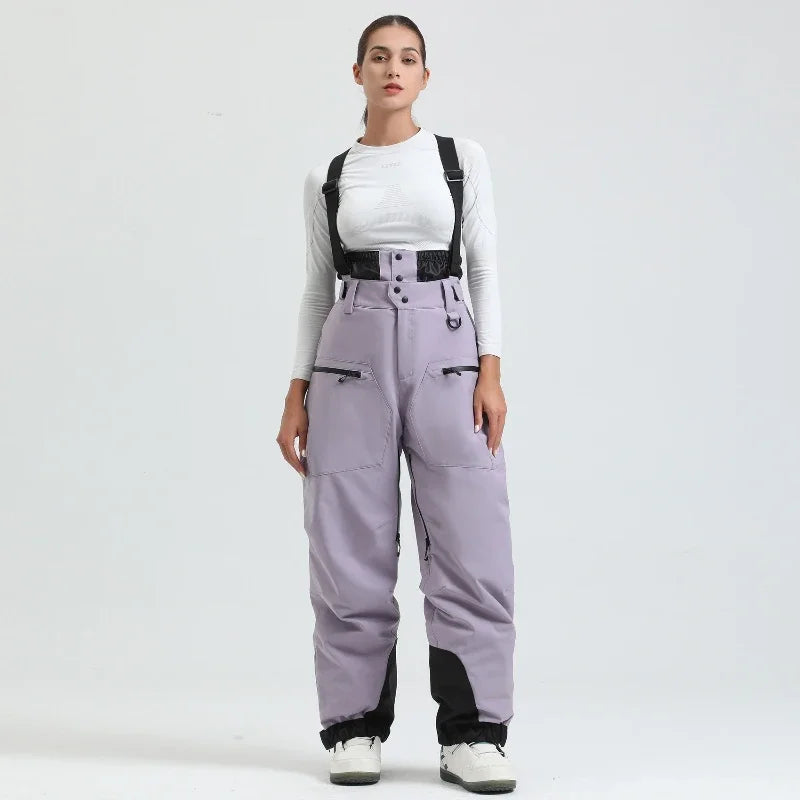 Dames Waterdichte en Winddichte Snowpants – Thermisch, Zwart, Ideaal voor Skiën en Snowboarden in de Winter