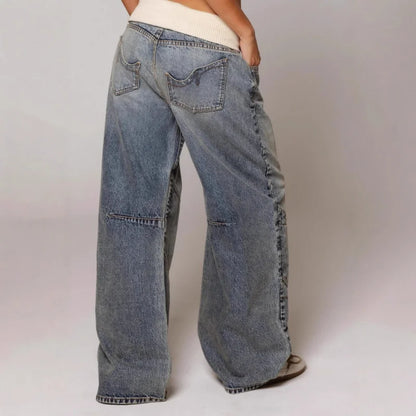 Dames Baggy Wide-Leg Jeans – Denim, Losse Fit voor Casual Streetwear