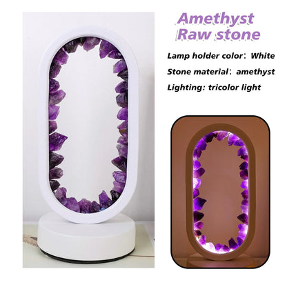 Amethist Lamp – Natuurlijke Paarse Kristallen voor Rustgevende Verlichting in Slaapkamer of Meditatiehoek