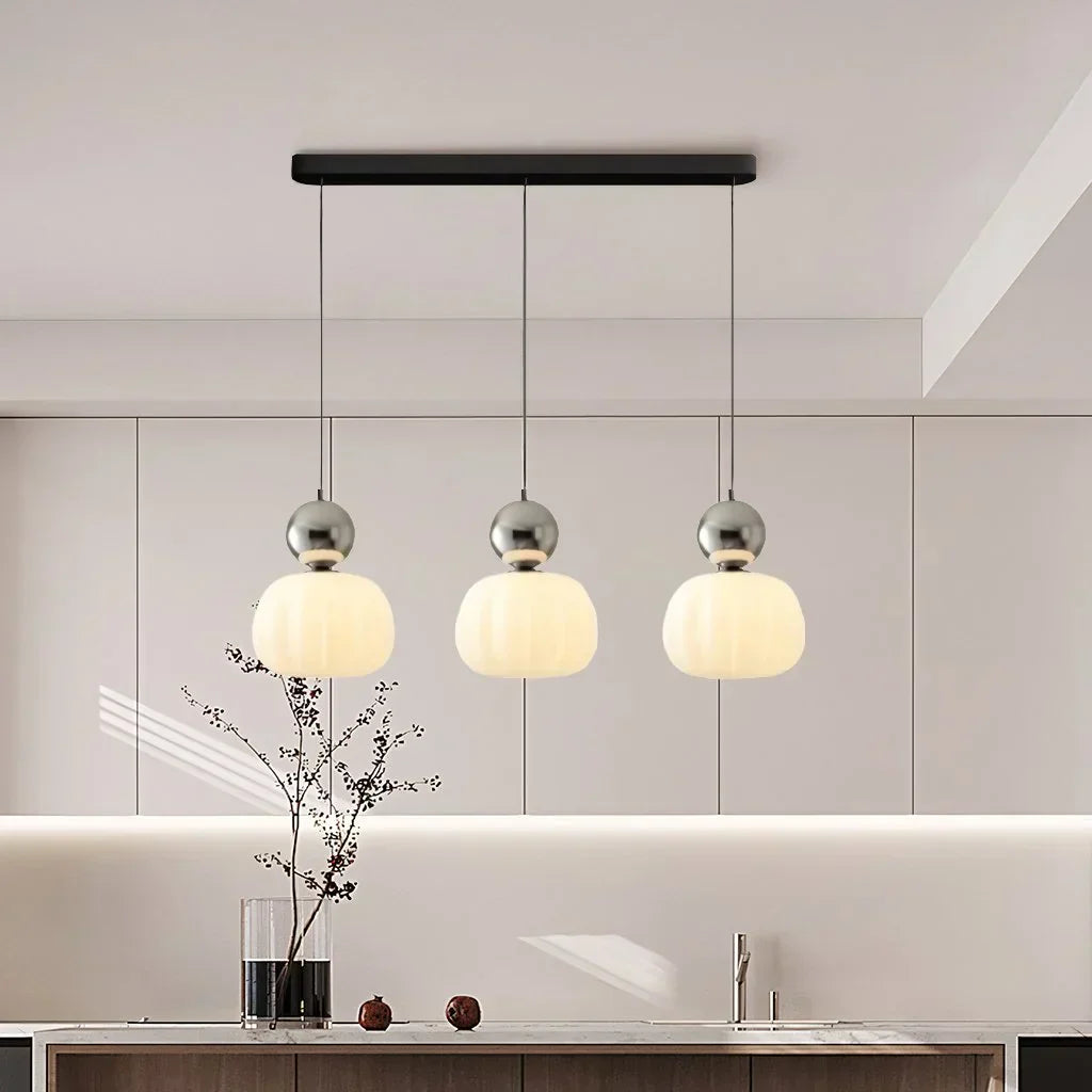 Hanglamp | Moderne metalen hanglamp met 3 lichtpunten in crème en andere kleuren