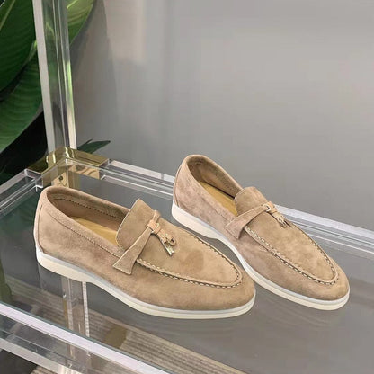 Dames loafers van suède met tijdloze elegante look