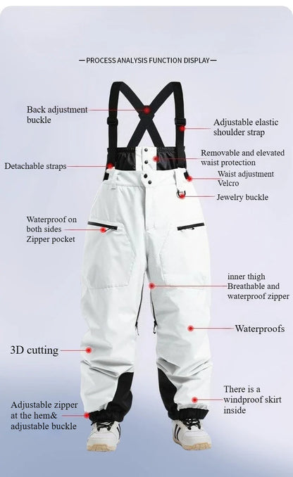 Dames Waterdichte en Winddichte Snowpants – Thermisch, Zwart, Ideaal voor Skiën en Snowboarden in de Winter