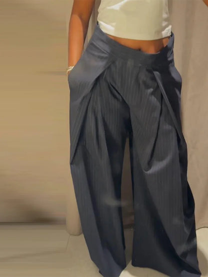 Bella Gestreepte Broek | Dames Broek met Baggy Pasvorm en Modern Design