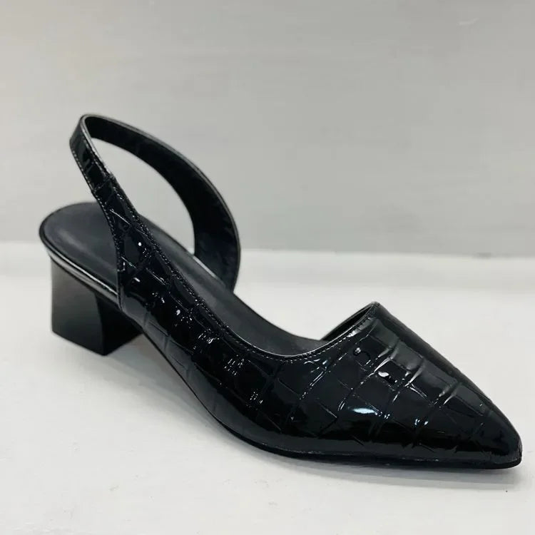 Fiene Slingback Pumps | Dames pumps met puntige neus en blokhak in vintage stijl